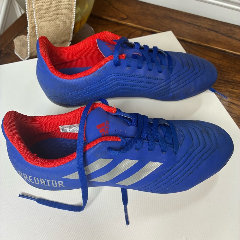 Adidas Predator Blue Soccer Cleats with Red Interior